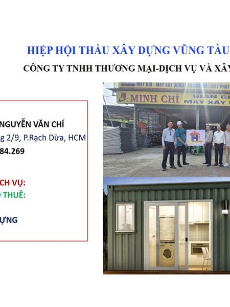 Ban điều hành HHTXD Vũng Tàu-Hồ Chí Minh thăm doanh nghiệp Hội viên: CÔNG TY TNHH THƯƠNG MẠI-DỊCH VỤ VÀ XÂY DỰNG MINH CHÍ