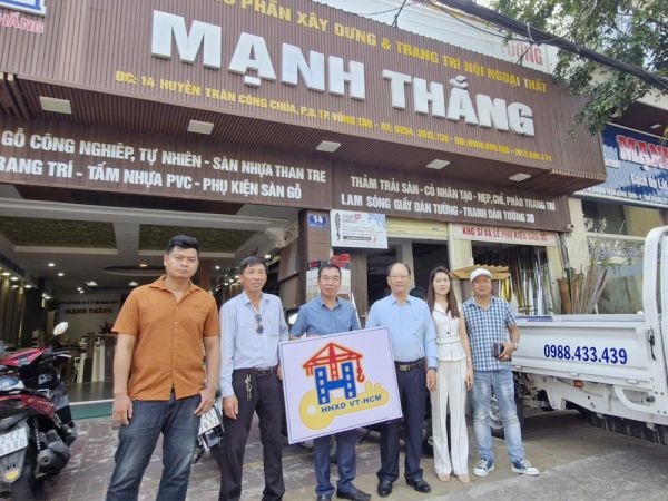 Ban điều hành Hội Thầu Xây Dựng VT-HCM thăm CÔNG TY CP XÂY DỰNG VÀ TRANG TRÍ NỘI NGOẠI THẤT MẠNH THẮNG